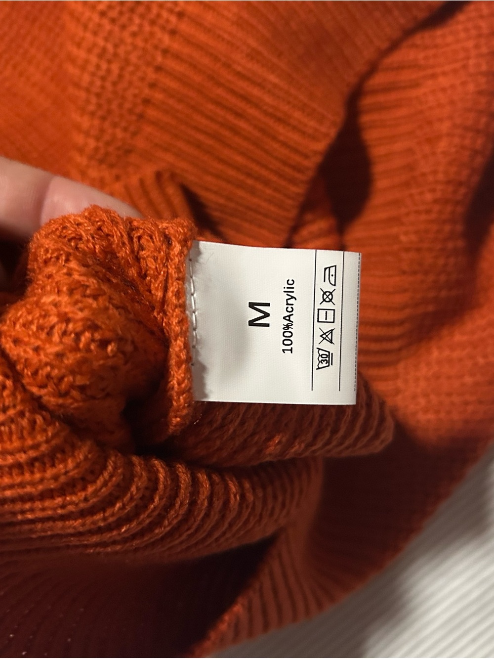 Rust Orange Knit Sweater with Script Logo - Picture 4 of 5